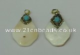 CGP286 30*45mm pearl shell pendants wholesale