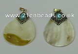 CGP289 35*50mm flat teardrop pearl shell pendants wholesale