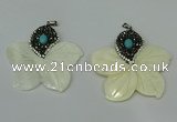 CGP294 55*58mm flower pearl shell pendants wholesale