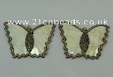 CGP297 45*65mm butterfly pearl shell pendants wholesale