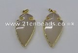 CGP3001 22*45mm arrowhead agate gemstone pendants wholesale