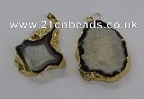 CGP3010 30*40mm - 35*45mm freeform druzy agate pendants