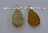 CGP3016 28*50mm flat teardrop fossil coral pendants wholesale