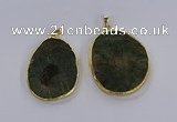 CGP3018 30*40mm - 40*45mm freeform green tourmaline pendants