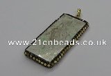 CGP3021 30*60mm - 40*60mm rectangle green apple jasper pendants