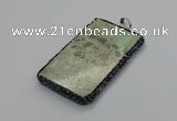 CGP3022 30*60mm - 40*60mm rectangle green apple jasper pendants
