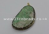 CGP3026 35*50mm - 40*65mm freeform green apple jasper pendants