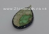 CGP3027 35*50mm - 40*65mm freeform green apple jasper pendants