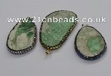 CGP3028 35*50mm - 40*65mm freeform green apple jasper pendants