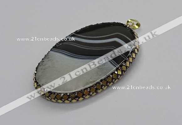 CGP3041 45*65mm - 45*70mm oval druzy agate pendants