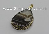 CGP3046 30*45mm - 35*60mm flat teardrop druzy agate pendants