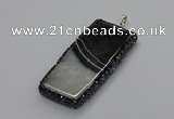 CGP3052 30*65mm - 35*75mm rectangle druzy agate pendants