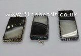 CGP3053 30*65mm - 35*75mm rectangle druzy agate pendants