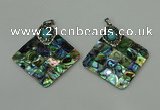 CGP306 35*35mm diamond abalone shell pendants wholesale