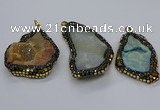 CGP3083 40*50mm - 45*55mm freeform druzy agate pendants