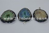 CGP3084 40*50mm - 45*55mm freeform druzy agate pendants