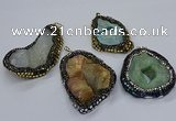 CGP3085 40*50mm - 45*55mm freeform druzy agate pendants