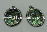 CGP309 35*45mm oval abalone shell pendants wholesale