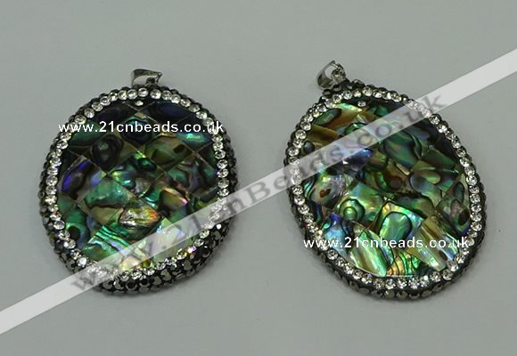 CGP309 35*45mm oval abalone shell pendants wholesale