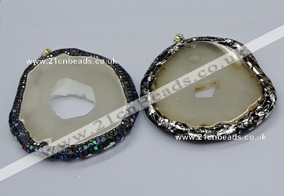 CGP3092 65*75mm - 75*85mm freeform druzy agate pendants