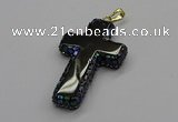 CGP3097 35*55mm cross agate gemstone pendants wholesale