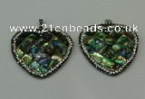 CGP310 40*40mm heart abalone shell pendants wholesale