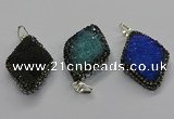 CGP3103 25*40mm diamond druzy agate pendants wholesale