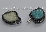 CGP3109 30*40mm heart druzy agate pendants wholesale
