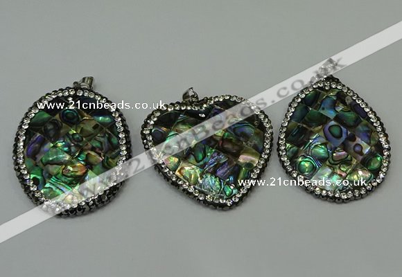 CGP311 35*45mm - 40*40mm abalone shell pendants wholesale