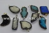 CGP3110 20*30mm - 30*45mm freeform druzy agate pendants