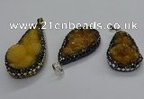 CGP3116 25*45mm - 30*50mm flat teardrop druzy agate pendants