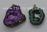 CGP3119 30*45mm - 40*55mm freeform druzy agate pendants