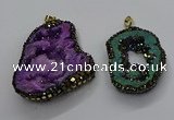 CGP3120 45*65mm - 55*70mm freeform druzy agate pendants