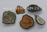 CGP3121 30*40mm - 40*50mm freeform druzy agate pendants