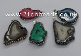 CGP3123 25*35mm - 40*50mm freeform druzy agate pendants