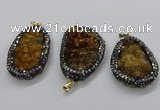 CGP3127 30*50mm - 35*55mm freeform druzy agate pendants