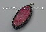 CGP3131 25*50mm - 25*55mm oval druzy agate pendants wholesale