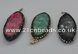 CGP3133 25*50mm - 25*55mm oval druzy agate pendants wholesale