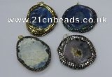 CGP3144 45*60mm - 50*65mm freeform agate gemstone pendants