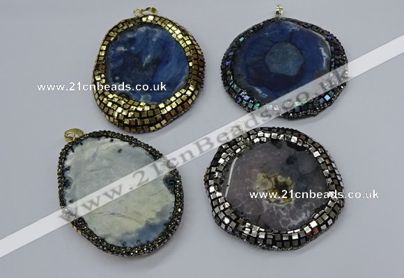 CGP3144 45*60mm - 50*65mm freeform agate gemstone pendants