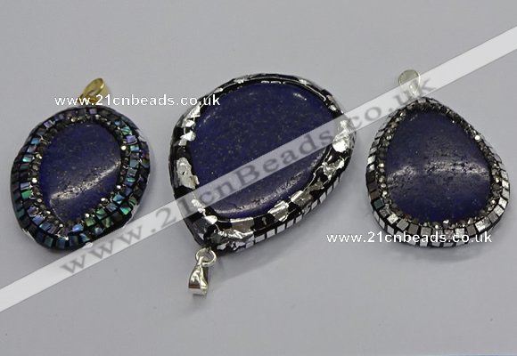 CGP3146 30*45mm - 45*55mm freeform lapis lazuli pendants