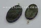 CGP3150 35*50mm - 40*60mm oval labradorite gemstone pendants