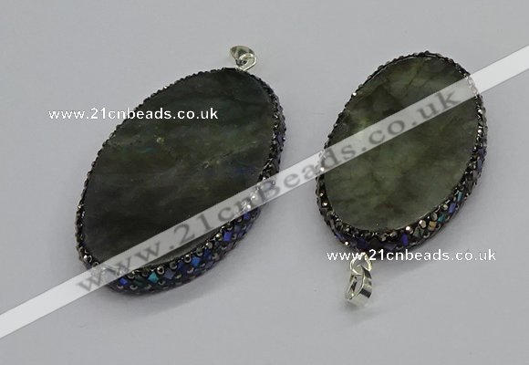 CGP3150 35*50mm - 40*60mm oval labradorite gemstone pendants