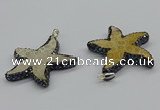 CGP3153 45*50mm starfish fossil coral pendants wholesale