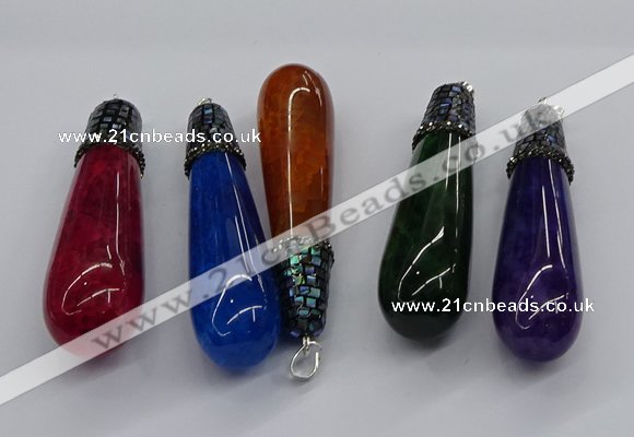 CGP3162 20*75mm - 20*80mm teardrop agate gemstone pendants