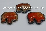 CGP3171 50*55mm elephant agate gemstone pendants wholesale