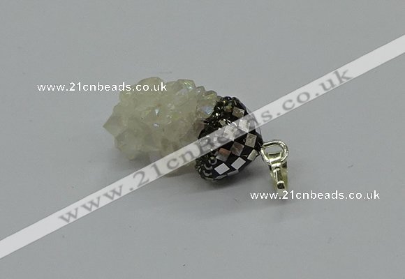 CGP3180 15*20mm - 15*35mm nuggets plated druzy quartz pendants