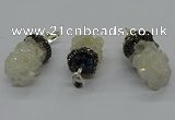 CGP3183 15*20mm - 15*35mm nuggets plated druzy quartz pendants
