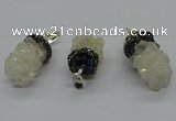 CGP3183 15*20mm - 15*35mm nuggets plated druzy quartz pendants