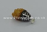 CGP3185 15*20mm - 15*35mm nuggets plated druzy quartz pendants